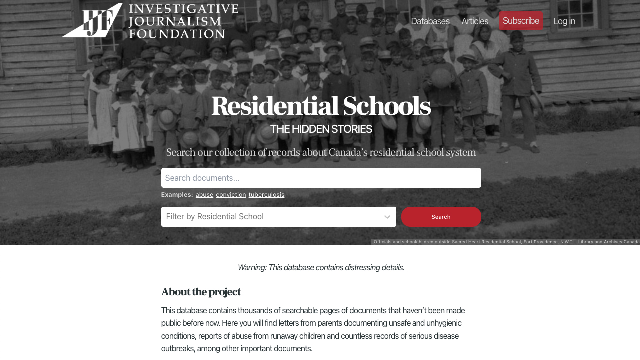 Residential Schools - the Hidden Stories by Investigative Journalism Foundation