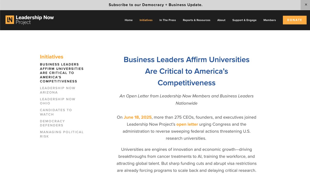 Engaging the Business Community to Maintain U.S. Competitiveness by Leadership Now Project