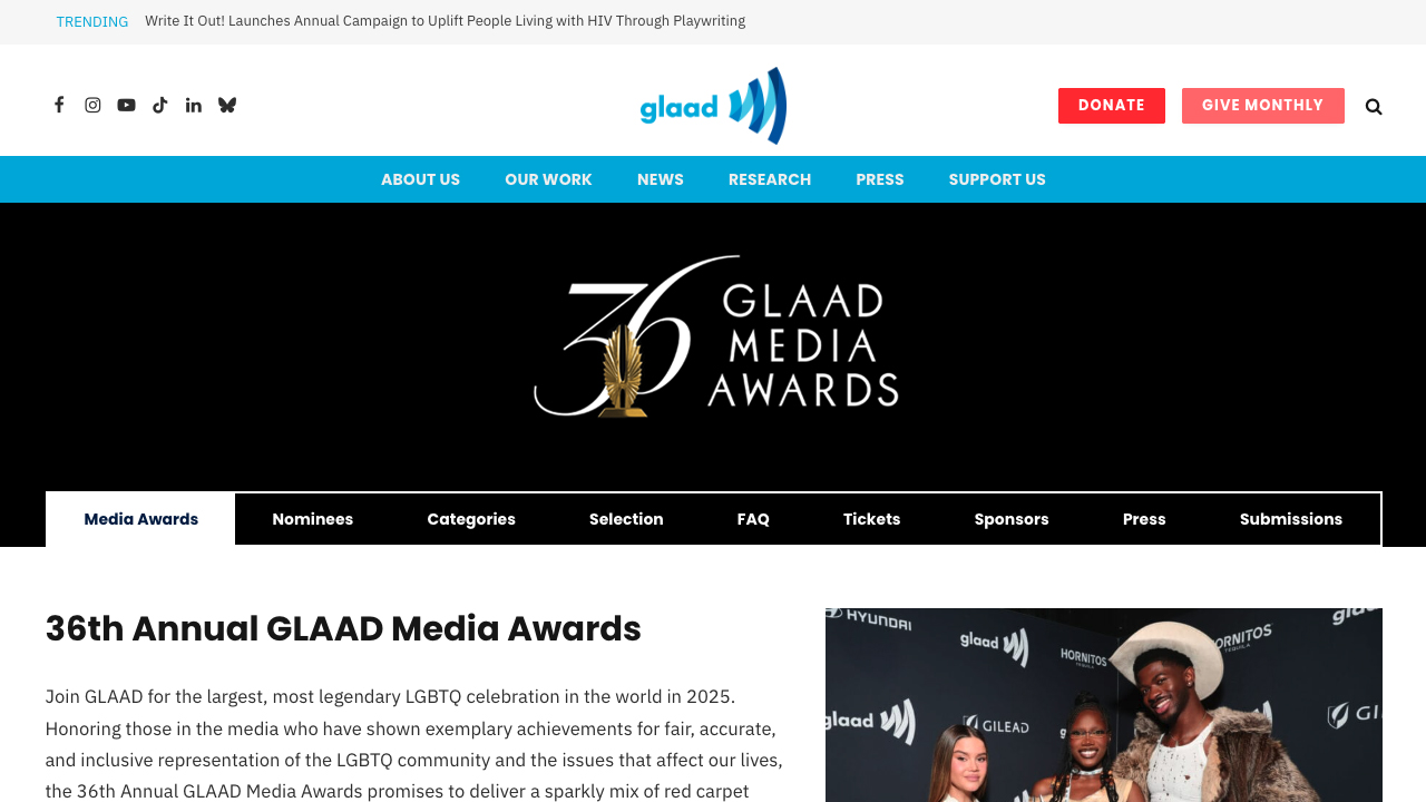 36th GLAAD Media Awards by GLAAD