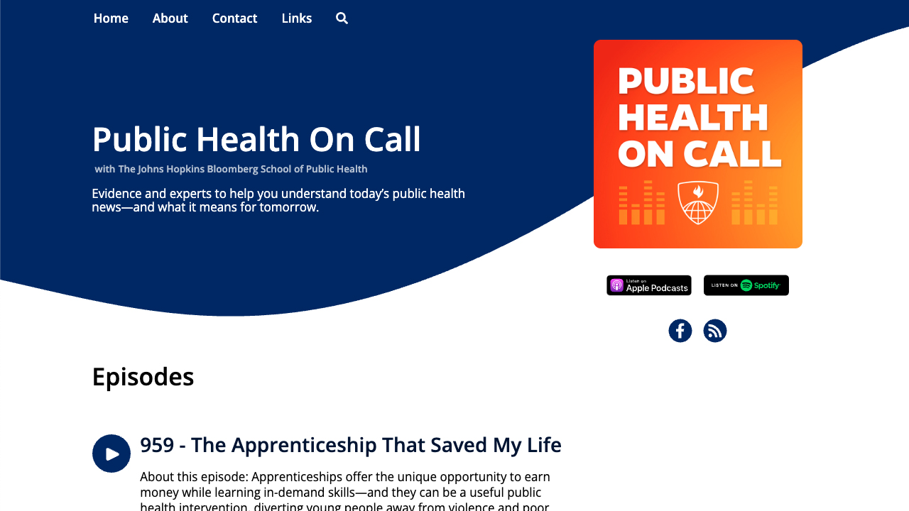 Public Health On Call Podcast by The Johns Hopkins Bloomberg School of Public Health