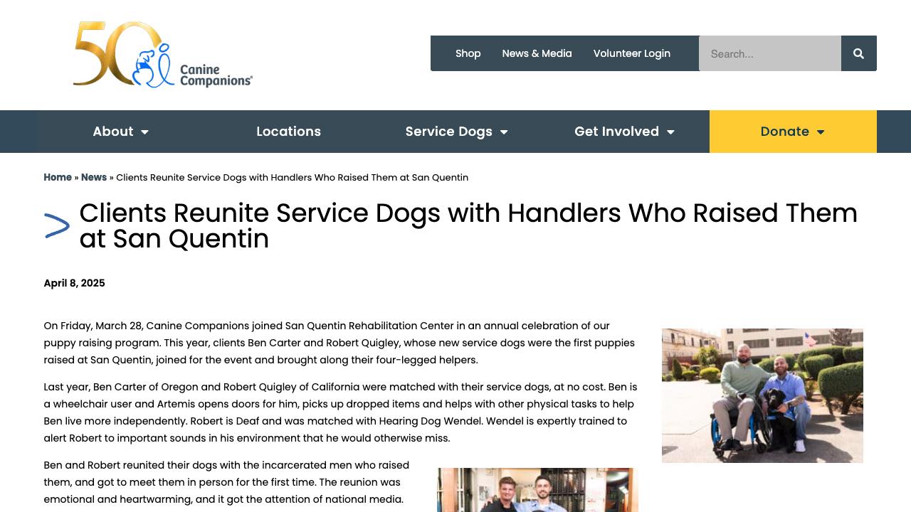 Puppies with Purpose: Celebrating San Quentin Inmates Who Give Back to Society by Raising Service Dog Puppies by Canine Companions