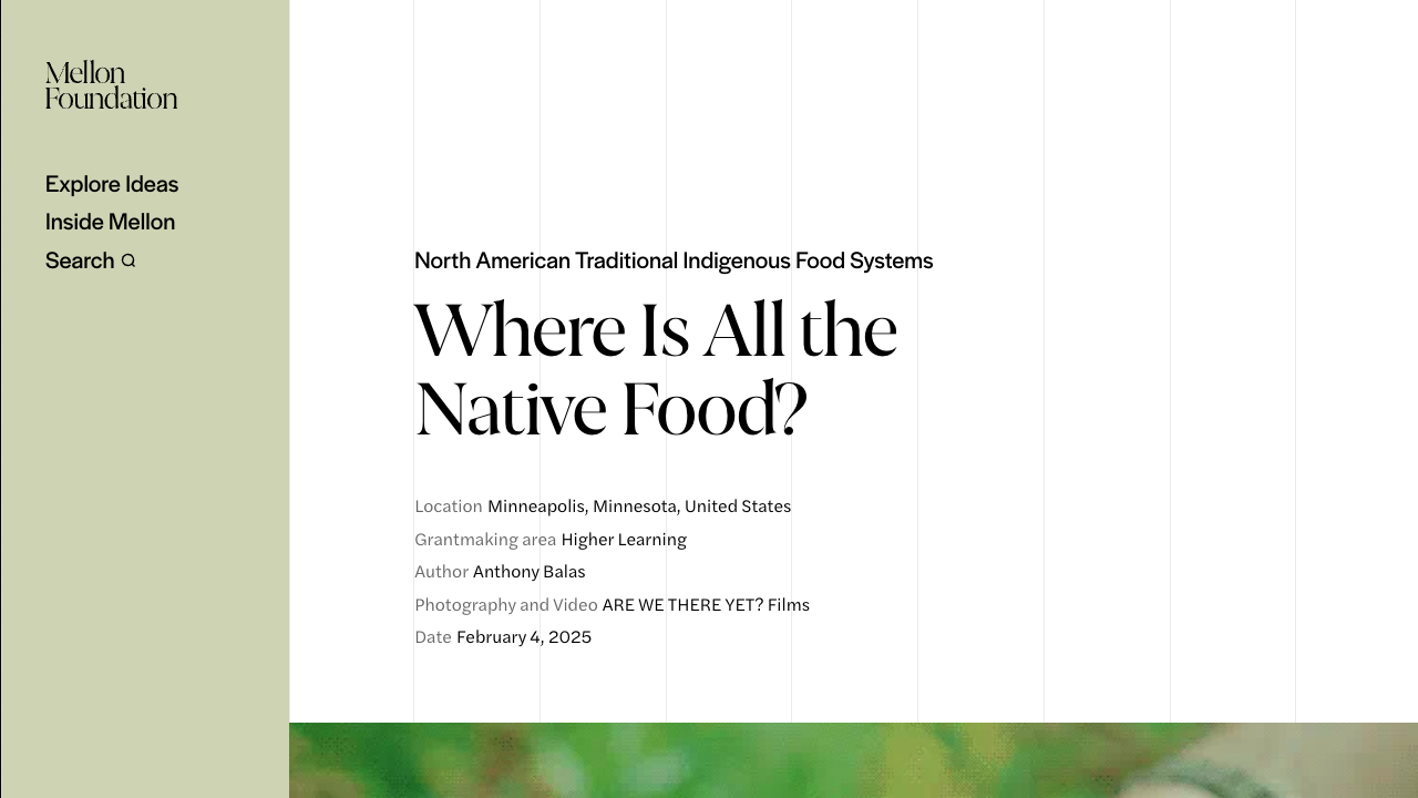 Where Is All the Native Food? by Mellon Foundation