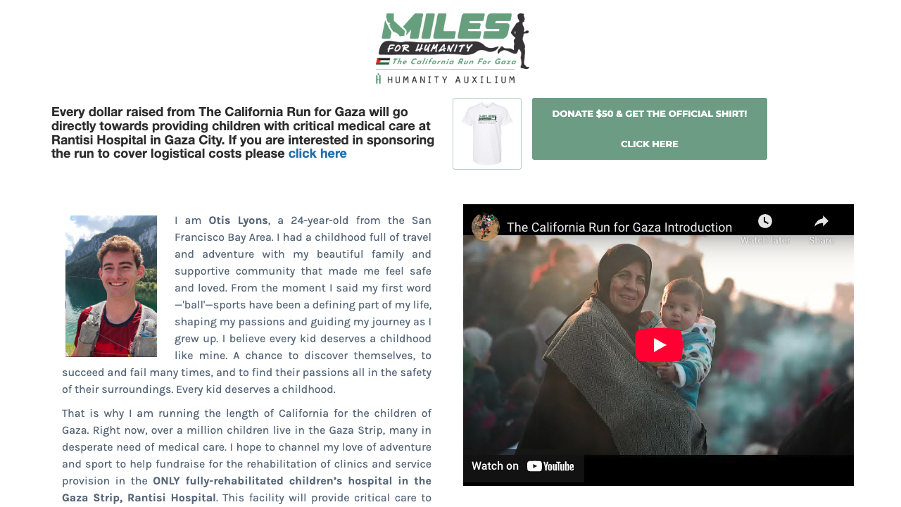 Miles for Humanity: The California Run for Gaza by Humanity Auxilium