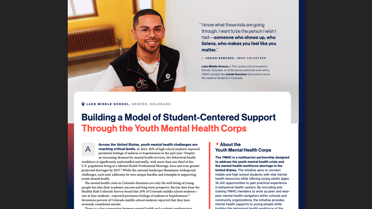 Youth Mental Health Corps by Schultz Family Foundation and Pinterest
