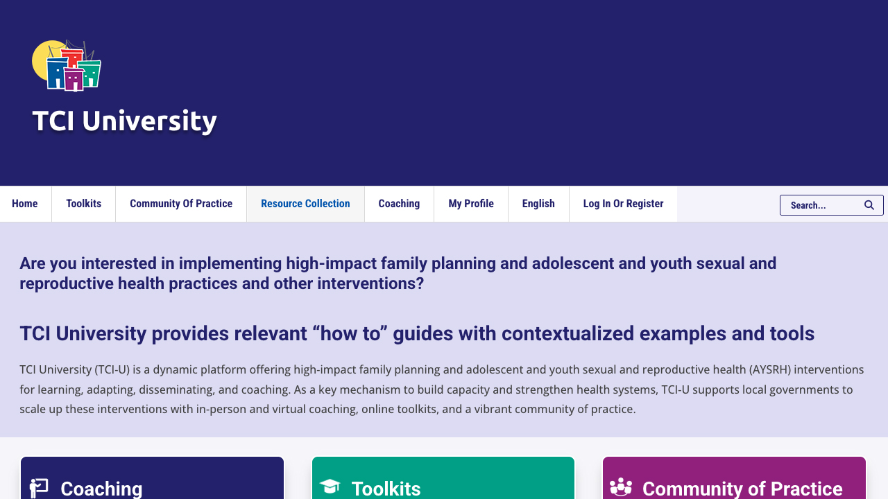 TCI University: Scaling Health Knowledge Through Coaching and Digital Learning by Johns Hopkins University - W.H. Gates Sr. Institute for Population and Reproductive Health