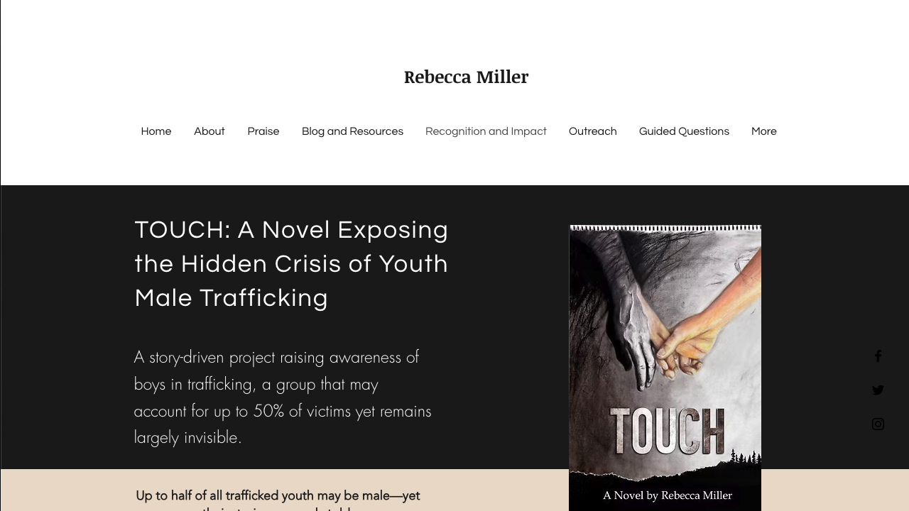 TOUCH: A Novel Exposing the Hidden Crisis of Youth Male Trafficking by Unveiled Publishing
