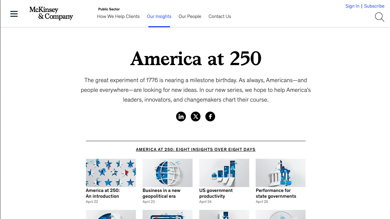 America at 250 by McKinsey Global Publishing