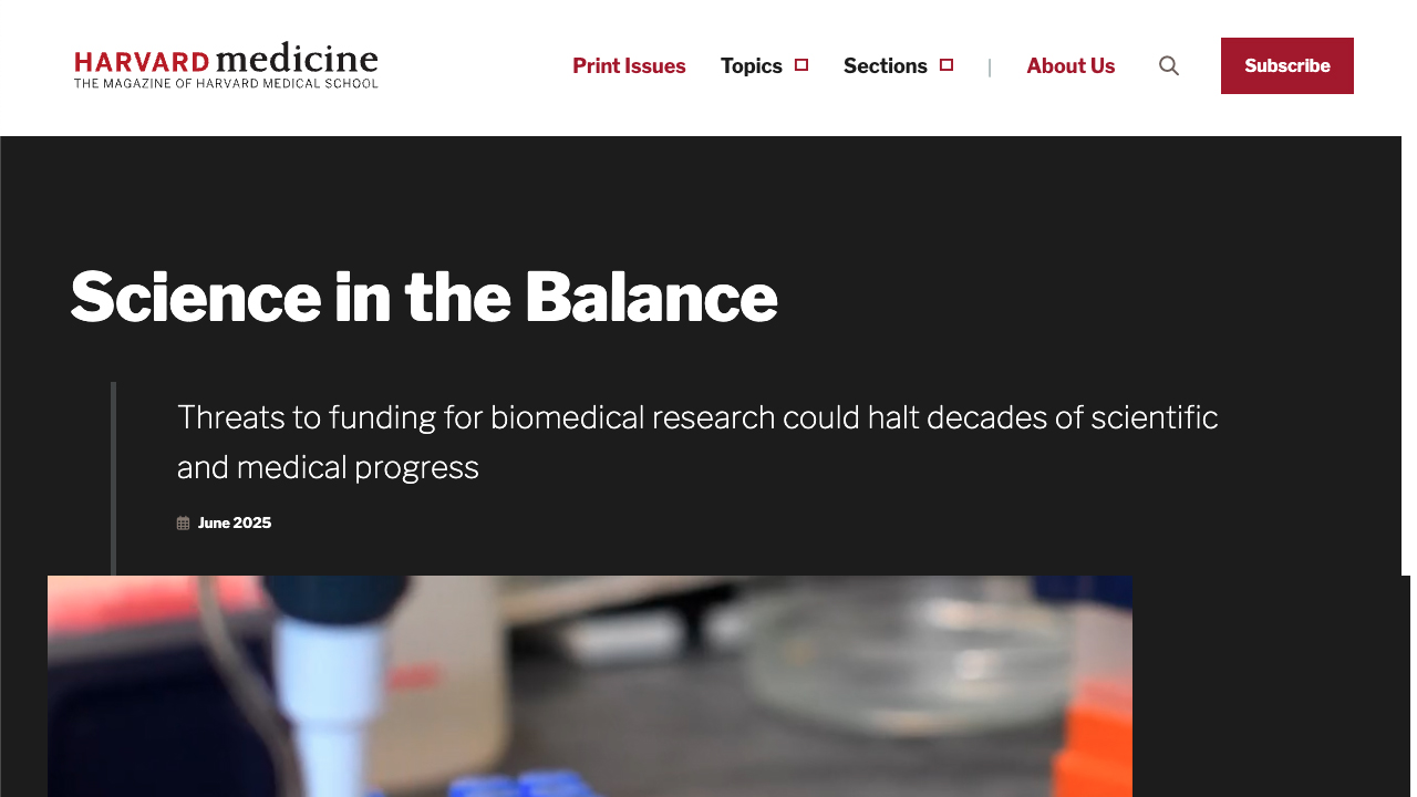 Research Under Threat by Harvard Medical School