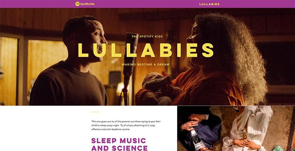 Screenshot of the entry for Lullabies &ndash; making bedtime a dream