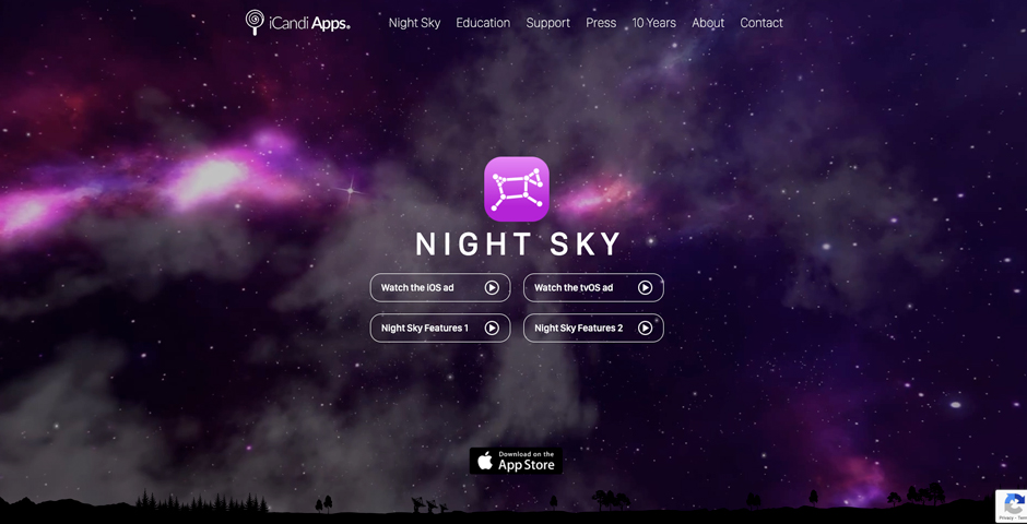 Screenshot of the entry for Night Sky