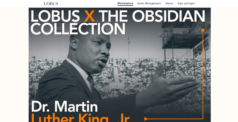 Screenshot of the entry for Lobus x The Obsidian Collection Presents: Martin Luther King Jr