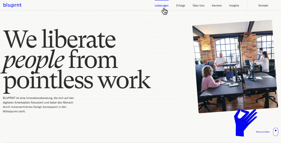 Screenshot of the entry for BLUPRNT