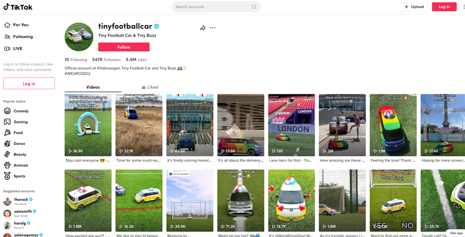 Screenshot of the entry for Tiny Football Car & Tiny Buzz