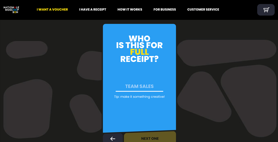 Screenshot of the entry for De Nationale Bioscoopbon