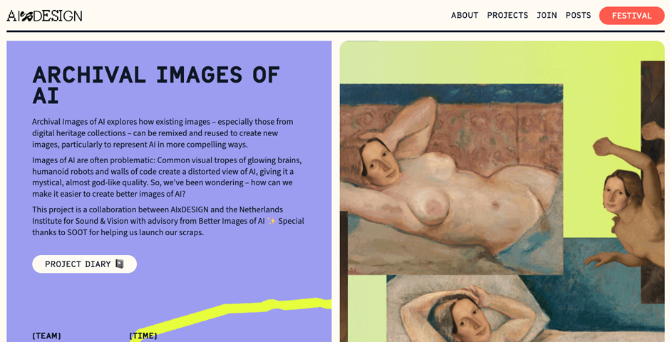 Screenshot of the entry for Archival Images of AI