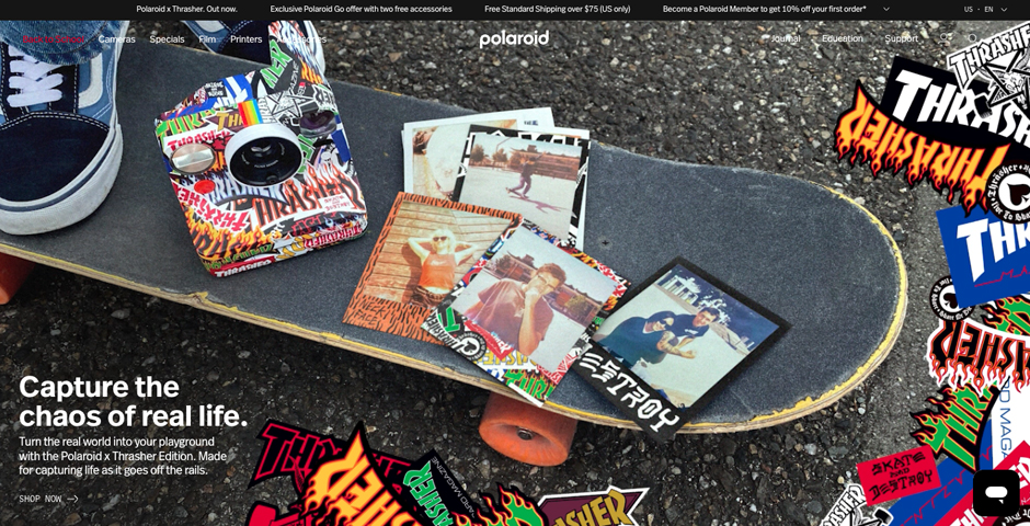 Screenshot of the entry for Polaroid