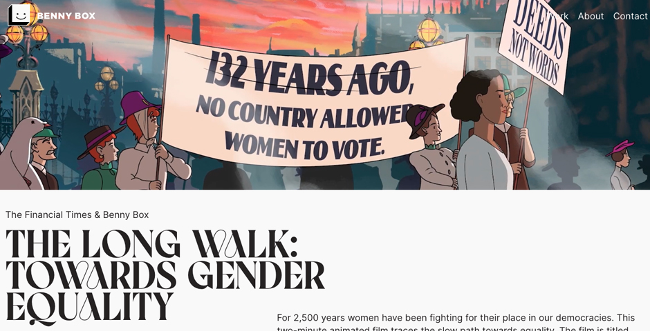 Screenshot of the entry for The Long Walk: Towards Gender Equality In Politics