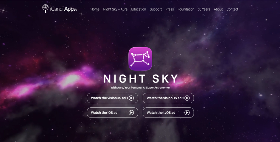 Screenshot of the entry for Night Sky