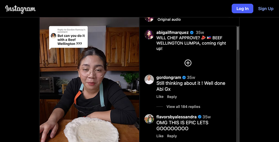 Screenshot of the entry for Abi Marquez's Lumpia Series