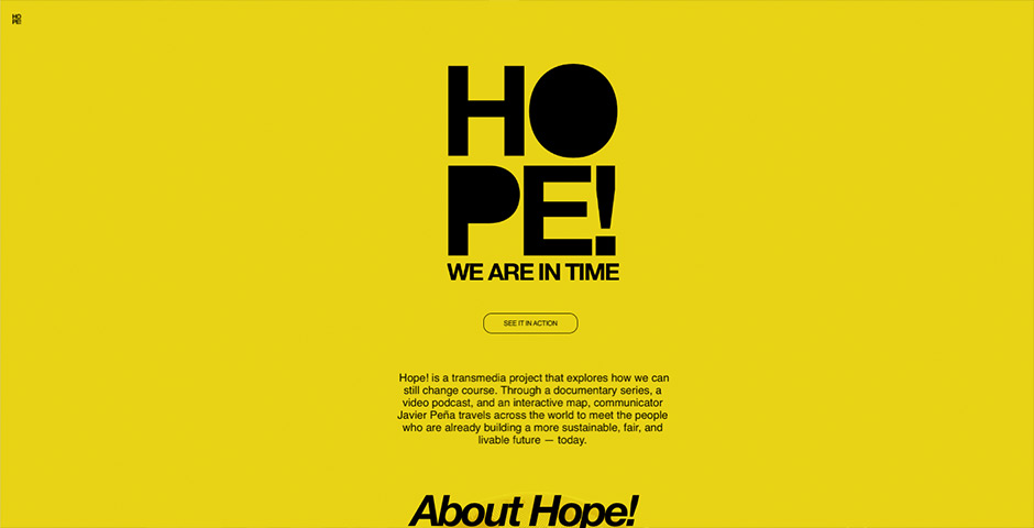 Screenshot of the entry for Hope! We are in time