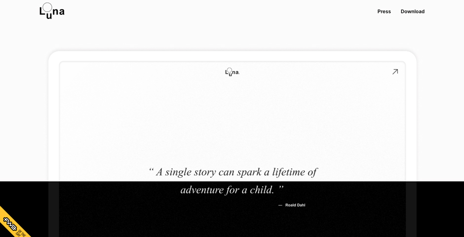 Screenshot of the entry for Luna: Storytime reimagined