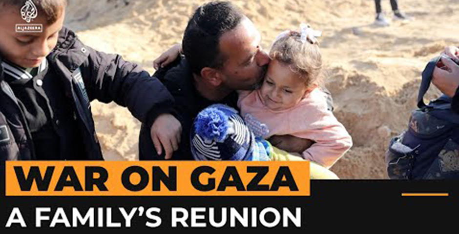 Screenshot of the entry for Palestinian family reunites in north Gaza for first time in Israel’s war | Newsfeed