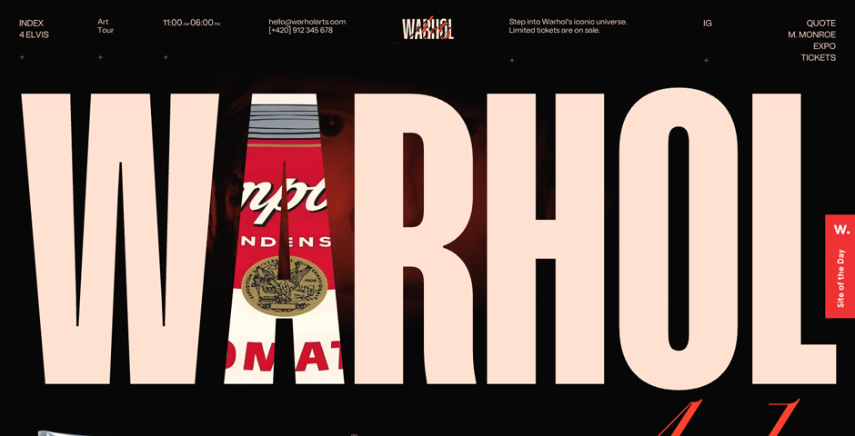 Screenshot of the entry for Warhol Art