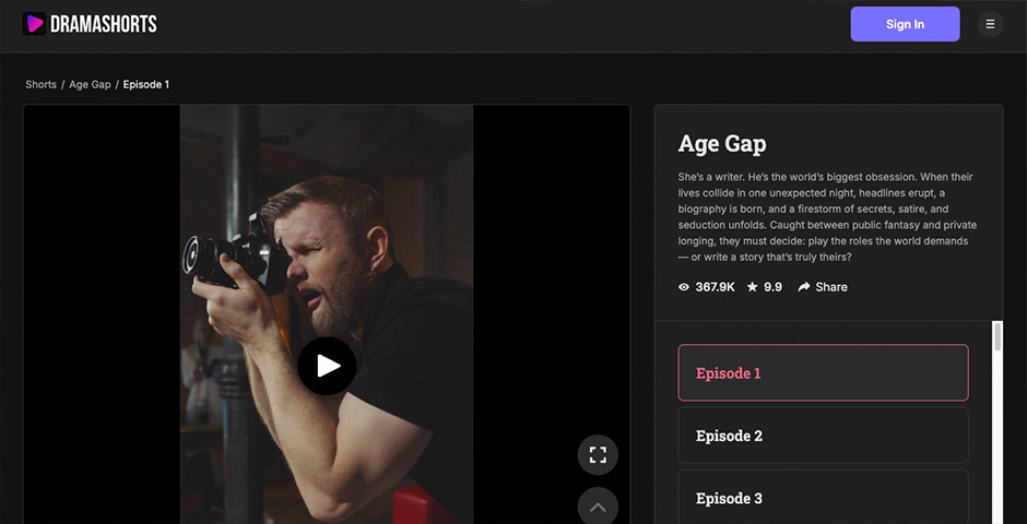 Screenshot of the entry for Age Gap