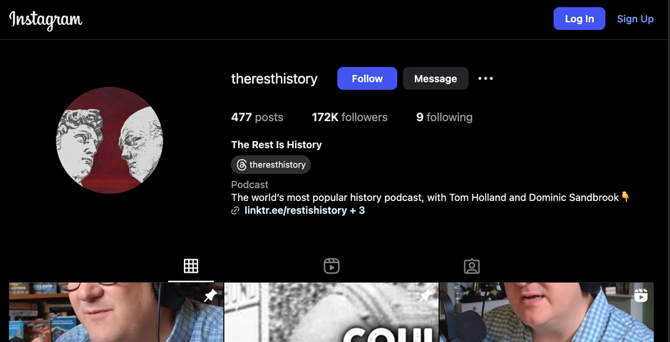 Screenshot of the entry for The Rest is History by Goalhanger