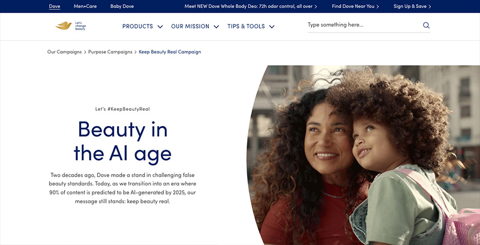 Screenshot of the entry for The Dove Code Real Beauty