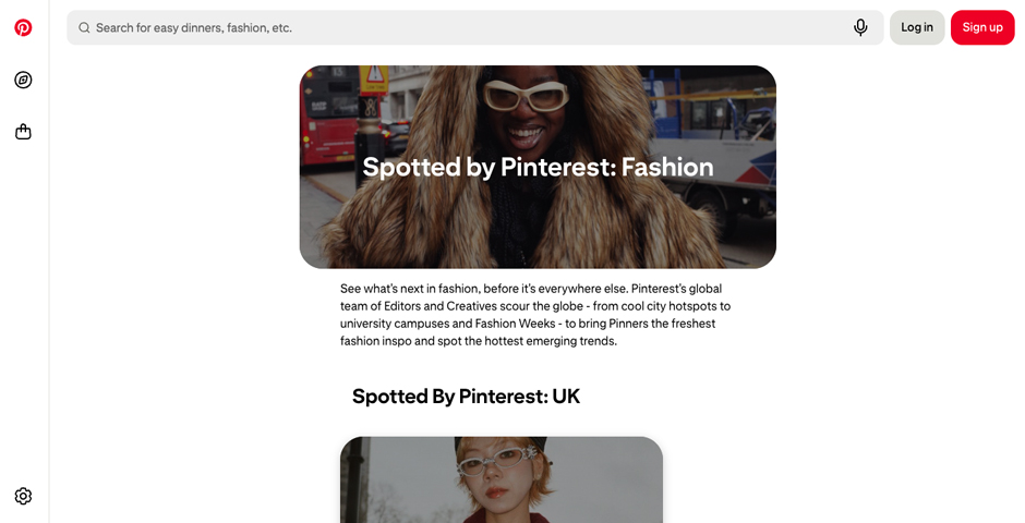 Screenshot of the entry for Spotted By Pinterest: Fashion
