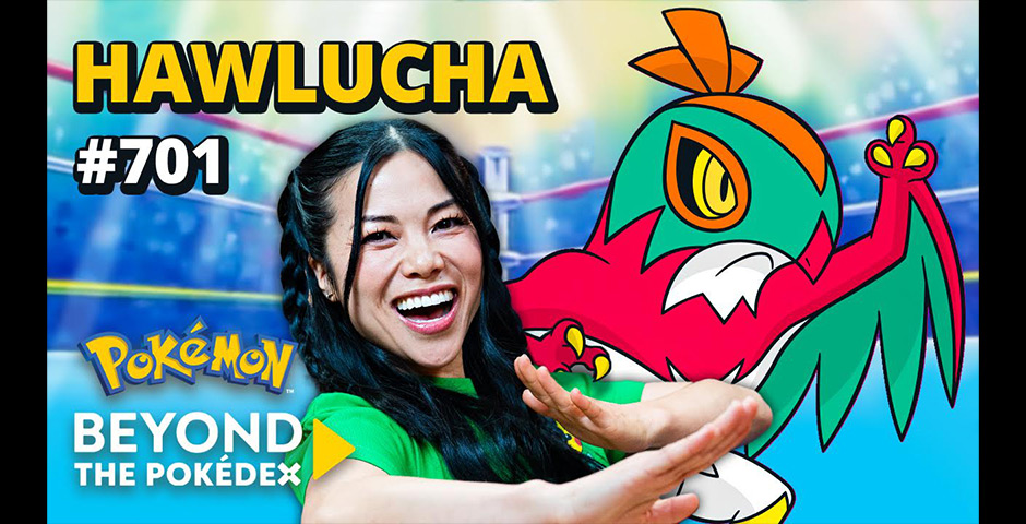 Screenshot of the entry for Soaring Above the Ring! | Pok&eacute;mon #701 - Hawlucha | Beyond the Pok&eacute;dex