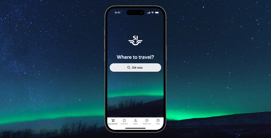 Screenshot of the entry for SJ: The new way to travel