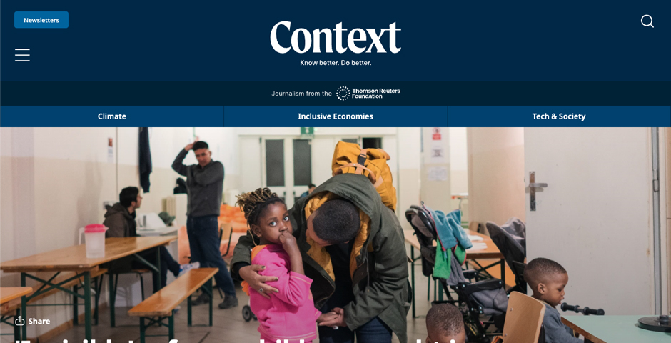 Screenshot of the entry for 'Invisible' refugee children caught in Europe's migration red tape