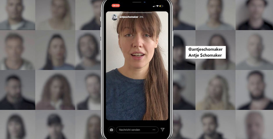 Screenshot of the entry for Loud against Nazis "#unfollowme. The hashtag against hate."