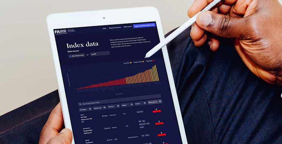 Screenshot of the entry for FAIRR Initiative Website